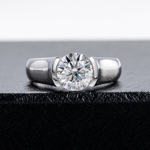 Certified 2 ct. t.w. Moissanite Diamond Engagement Ring NEW - Picture 8 of 16